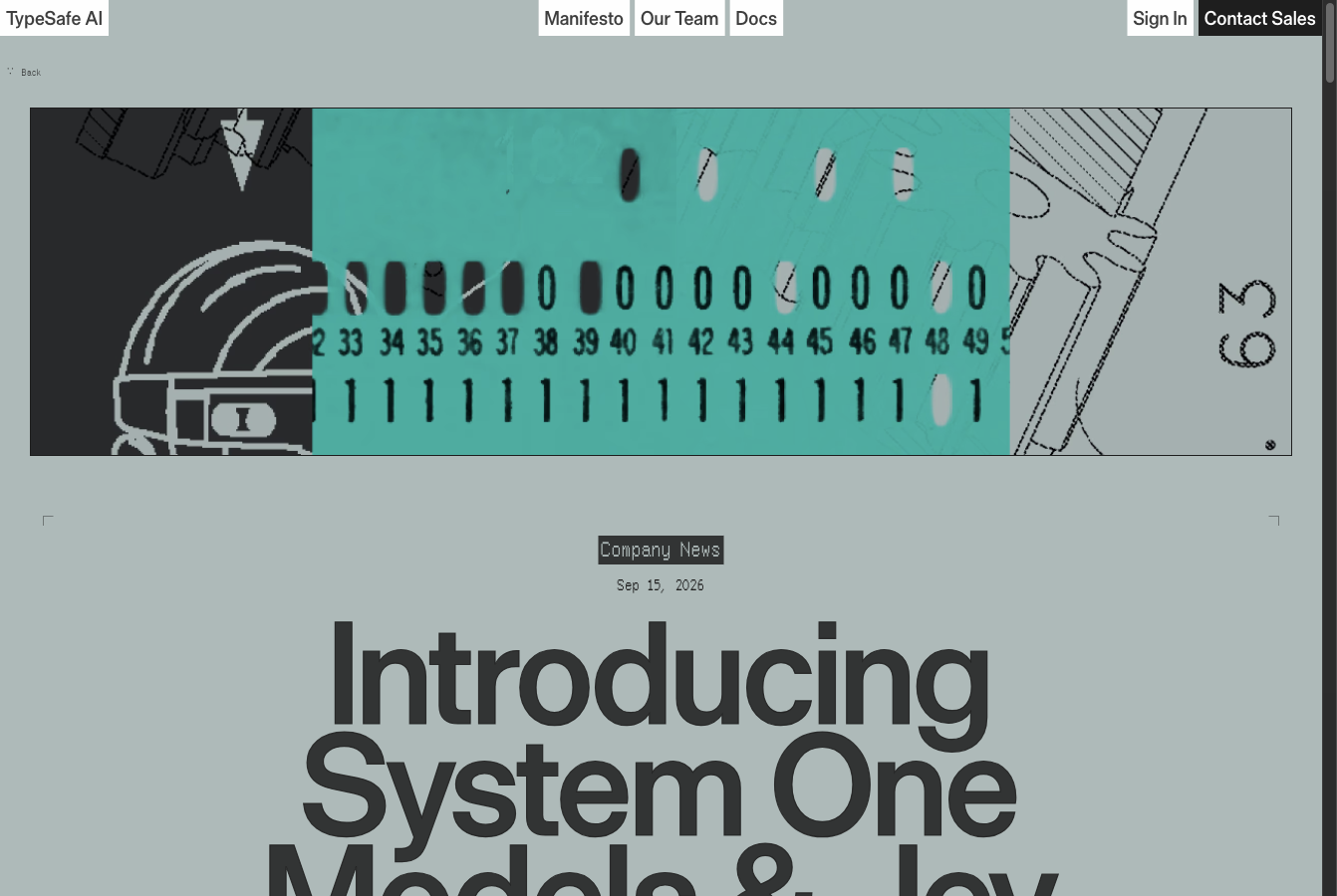 TypeSafe 블로그의 "Introducing System One Models & Jev" 발표 글